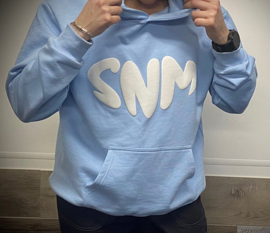 Puff Print Hoodie - Ice Blue