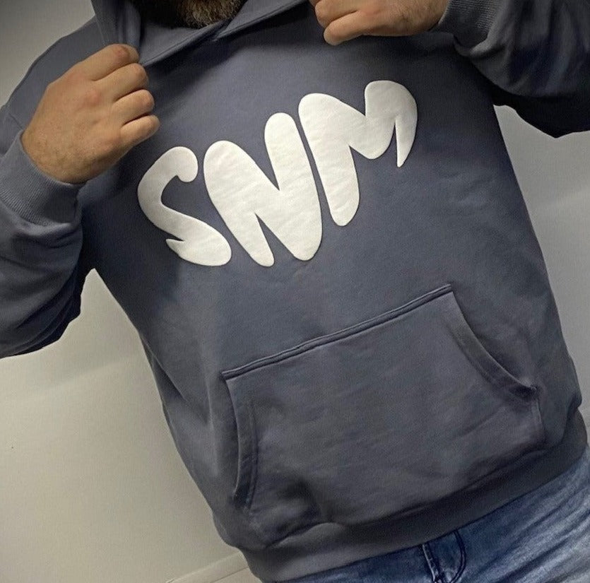 Puff Print Hoodie - Grit Grey